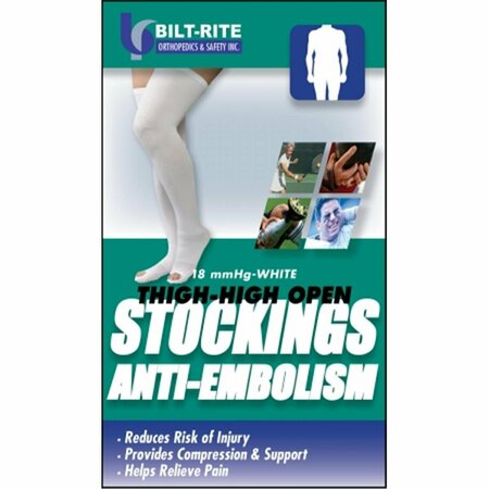 BILT-RITE MASTEX HEALTH Anti-Embolism Stockings Thigh High Closed- White - Large 10-73100-LG